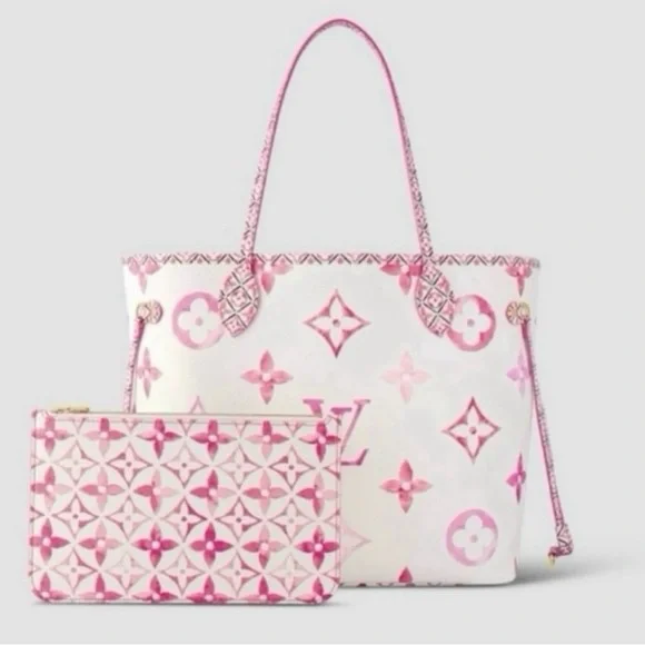 NO LONG AVAIL..Louis Vuitton “By the Pool” 2023 MM NEVERFULL Tote/Pouchette Set - Picture 2 of 13